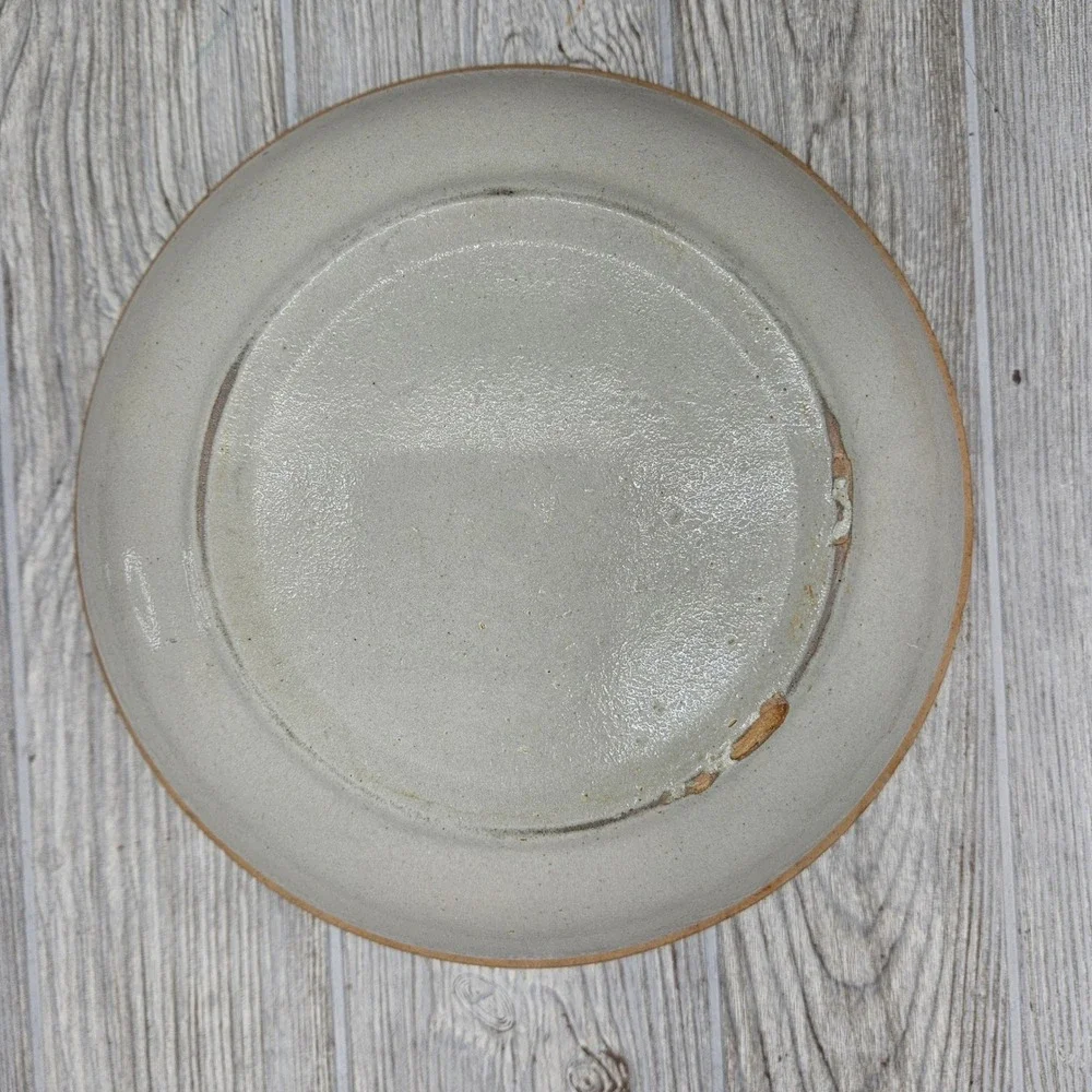 Antique Stoneware Mixing Bowl 11 Inch Grey Salt Glaze Primitive Farmhouse Crock